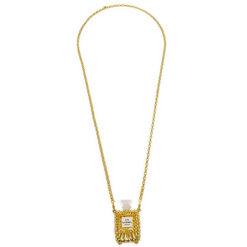 CHANEL Perfume Bottle Gold Chain Pendant Necklace 17159