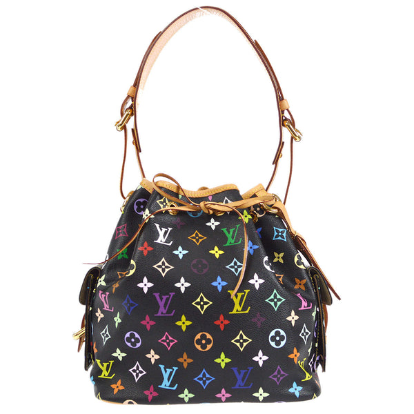 Louis Vuitton Tote Monogram Multicolor Petite Noe Shoulder Bag Black M42230 Preowned