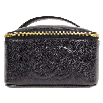 CHANEL 1996-1997 Timeless Vanity Handbag Black Caviar 26660