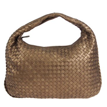 Bottega Veneta Intrecciato Hobo Handbag Metallic Brown 17409