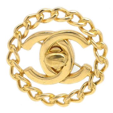 CHANEL 1997 CC Turnlock Brooch Pin Gold 97A 27328
