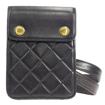 CHANEL 1989-1991 Belt Bag Black Lambskin #110 27380