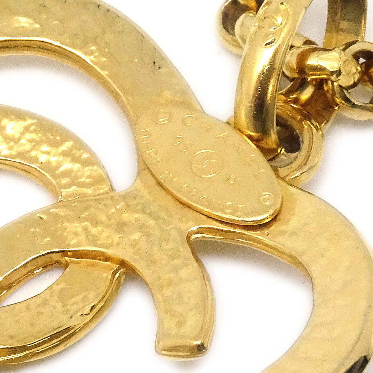 CHANEL★ 1995 Heart Cutout Gold Chain Pendant Necklace 95P 27186