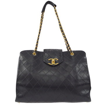 CHANEL 1989-1991 Cosmoline Supermodel Bag Black Calfskin 57414