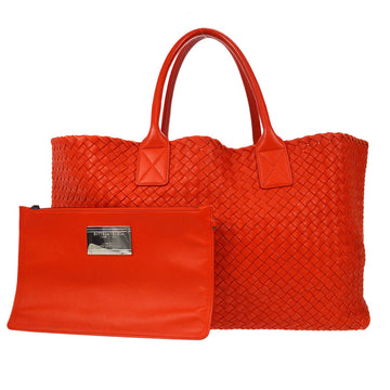 Bottega Veneta Intrecciato Tote Handbag Red 48715