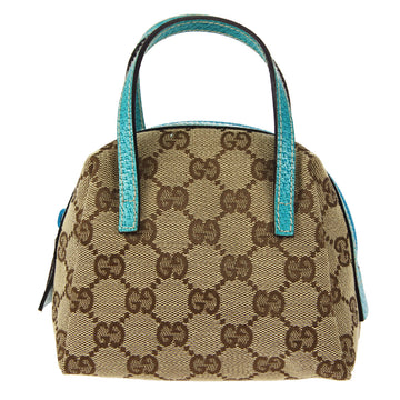 GUCCI GG Handbag Blue Beige 57252