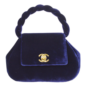 CHANEL * Handbag Navy Velvet 58060