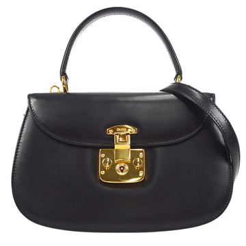 GUCCI Lady Lock 2way Shoulder Handbag Black 17843