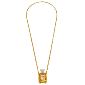 CHANEL Perfume Bottle Gold Chain Pendant Necklace 48551