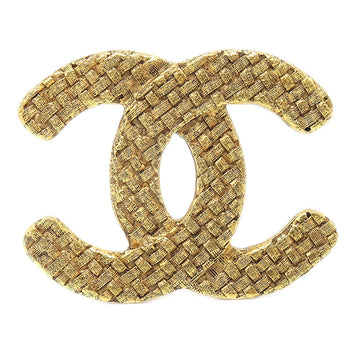 CHANEL 1994 Woven CC Brooch Pin Corsage Gold 1262 48648