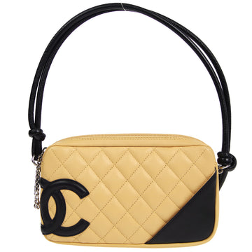 CHANEL 2004-2005 Cambon Ligne Handbag Beige Calfskin 48518