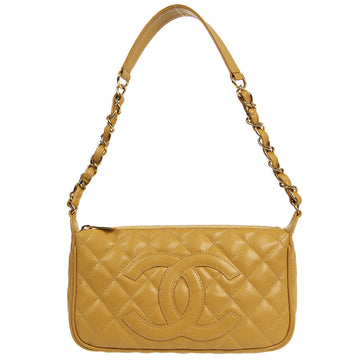 CHANEL Chain Shoulder Bag Beige Caviar 48605