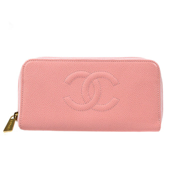 CHANEL Long Zipper Wallet Pink Caviar 27797