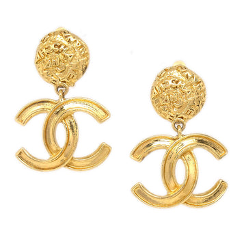 CHANEL Dangle Earrings Gold Clip-On 95A 58199