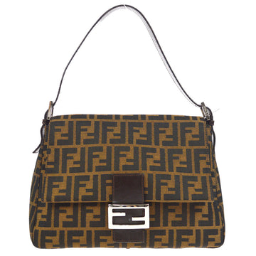 FENDI Mamma Baguette Zucca Handbag Brown 48657