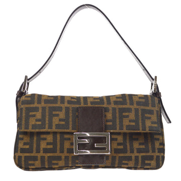 FENDI Zucca Baguette Handbag Brown 76062