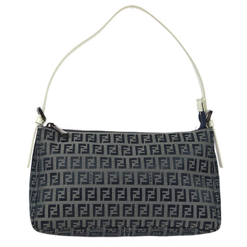 FENDI Zucchino Handbag Navy Gray 76673