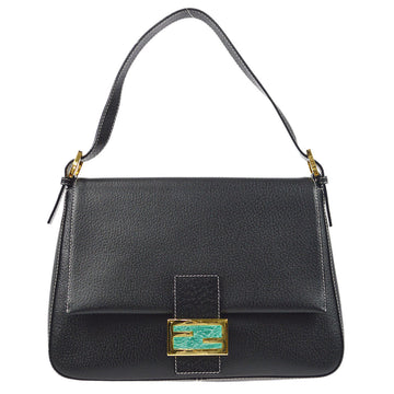 FENDI Mamma Baguette Handbag Black 66368