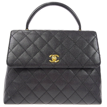 CHANEL Kelly Handbag Black Caviar 66541