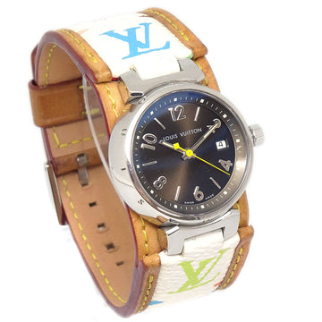 Louis Vuitton Tambour Forever Q121P Stainless Steel x Leather
