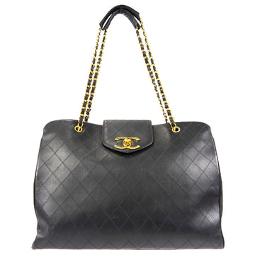 CHANEL Supermodel Bicolore Shoulder Bag Black Calf 96412