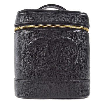 CHANEL 2001-2003 Timeless Vanity Handbag Black Caviar 66595