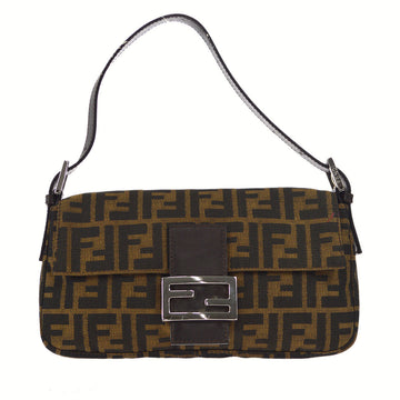 FENDI Zucca Baguette Handbag Brown 96420