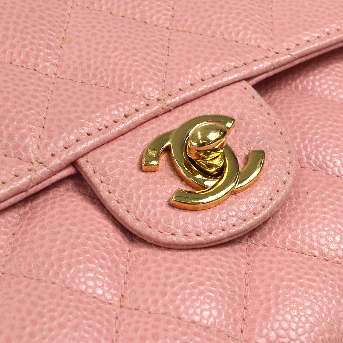 Chanel pink store caviar bag