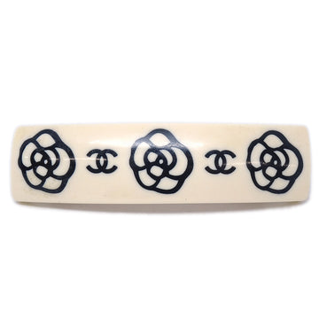 CHANEL 2003 Camellia Hair Barrette White 03P 76856