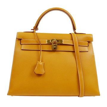 HERMES 1999 KELLY 32 SELLIER Natural Sable Fjord 27483