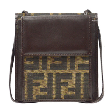 FENDI Zucca Shoulder Bag Wallet Brown 58161