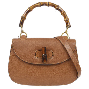 GUCCI Bamboo Line 2way Shoulder Handbag Brown 77190