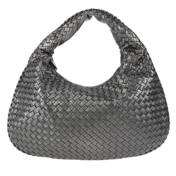 Bottega Veneta Intrecciato Hobo Handbag Metallic Silver 96829