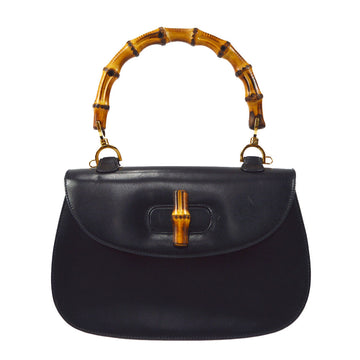 GUCCI Bamboo Line Handbag Black 87537