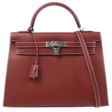 Hermes HAC Birkin Bag Rouge H Courchevel with Gold Hardware 32