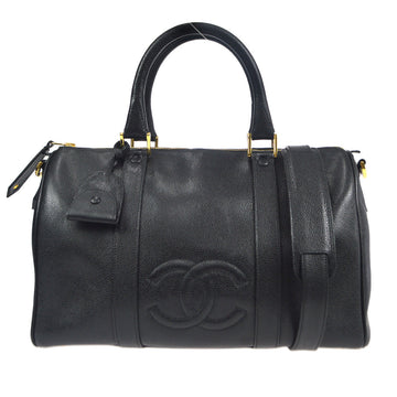 CHANEL 1996-1997 Timeless Boston 35 Black Caviar 76838