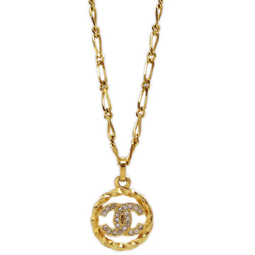 CHANEL Medallion Gold Chain Pendant Necklace 3438 87876