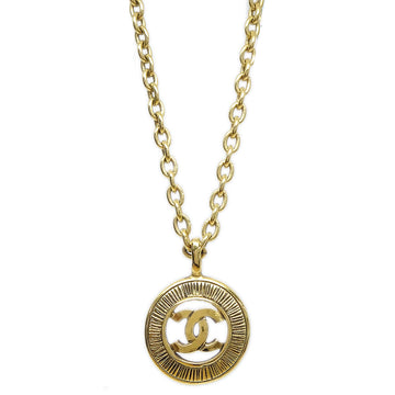 CHANEL Medallion Gold Chain Pendant Necklace 3848 87896