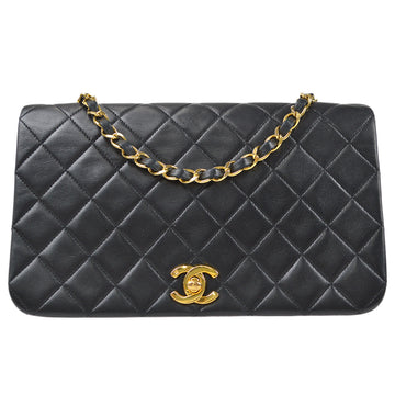 CHANEL 1989-1991 Turnlock Full Flap Small Black Lambskin 66487