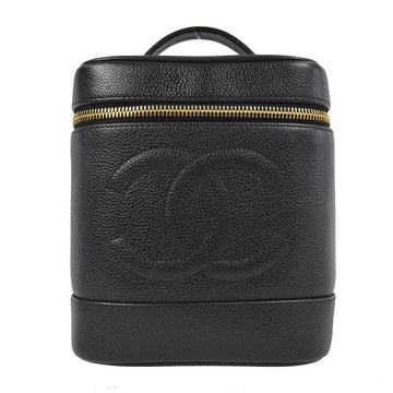 CHANEL Timeless Vanity Handbag Black Caviar 87869