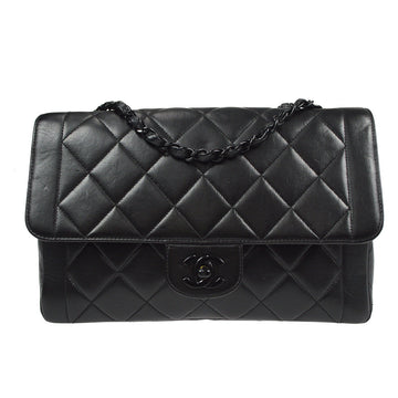 CHANEL 1996-1997 So Black Border Flap Large Black Lambskin 87890