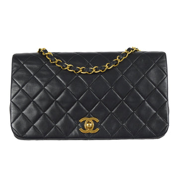 CHANEL 1989-1991 Turnlock Full Flap Small Black Lambskin 87917