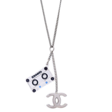 CHANEL Cassette Tape Silver Chain Pendant Necklace 04P 87971