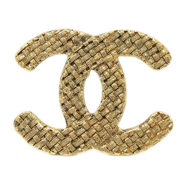 CHANEL 1994 Woven CC Brooch Pin Gold 1262 97560