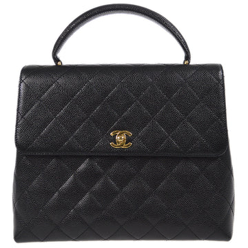 CHANEL 2001-2003 Quilted Kelly 30 Black Caviar 78309