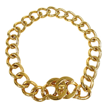 CHANEL Turnlock Gold Chain Necklace 96P 97574