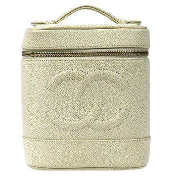 CHANEL Cosmetic Vanity Handbag Ivory Caviar 97639