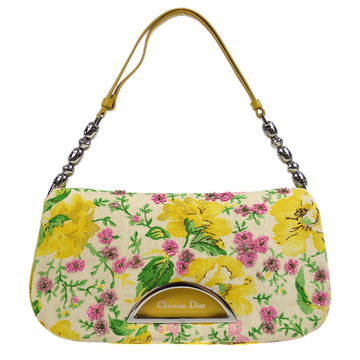 CHRISTIAN DIOR Floral Malice Pearl Handbag Yellow 67990