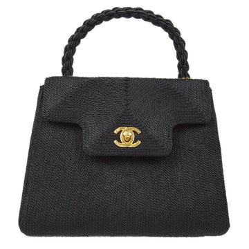 CHANEL * 1997-1999 Woven Handbag Mini Black 78105