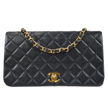 CHANEL 1989-1991 Turnlock Full Flap Small Black Lambskin 87355